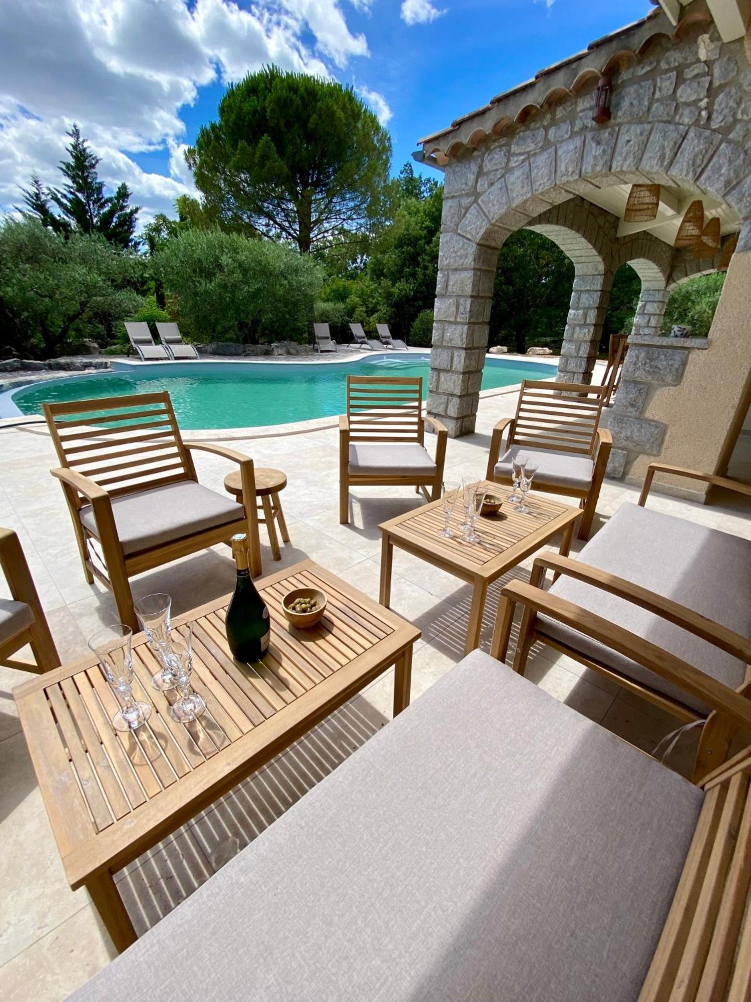 Maison Pour 12P, Piscine A Debordement Chauffee D'Avril A Octobre Inclus Ruoms Extérieur photo