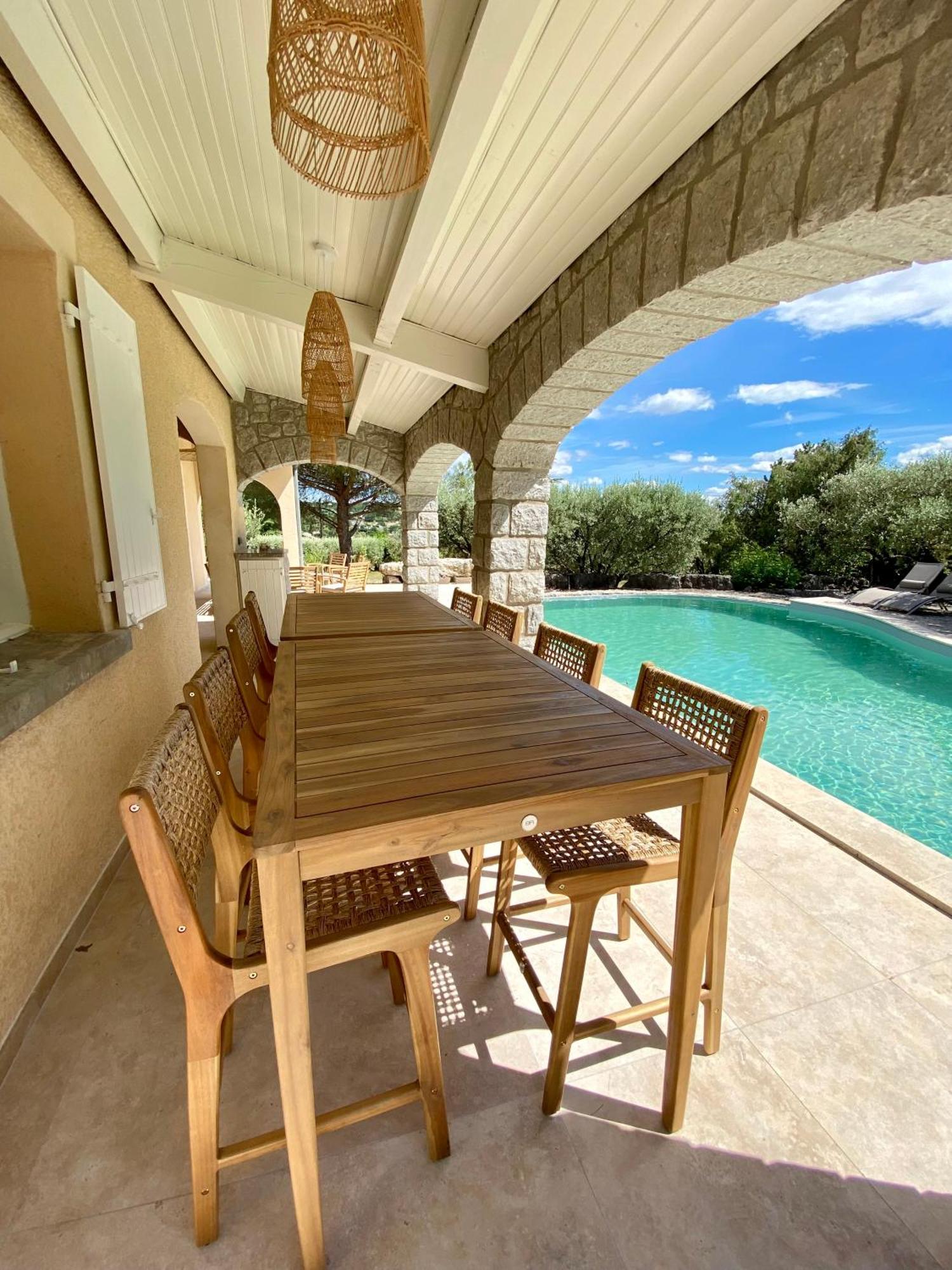 Maison Pour 12P, Piscine A Debordement Chauffee D'Avril A Octobre Inclus Ruoms Extérieur photo