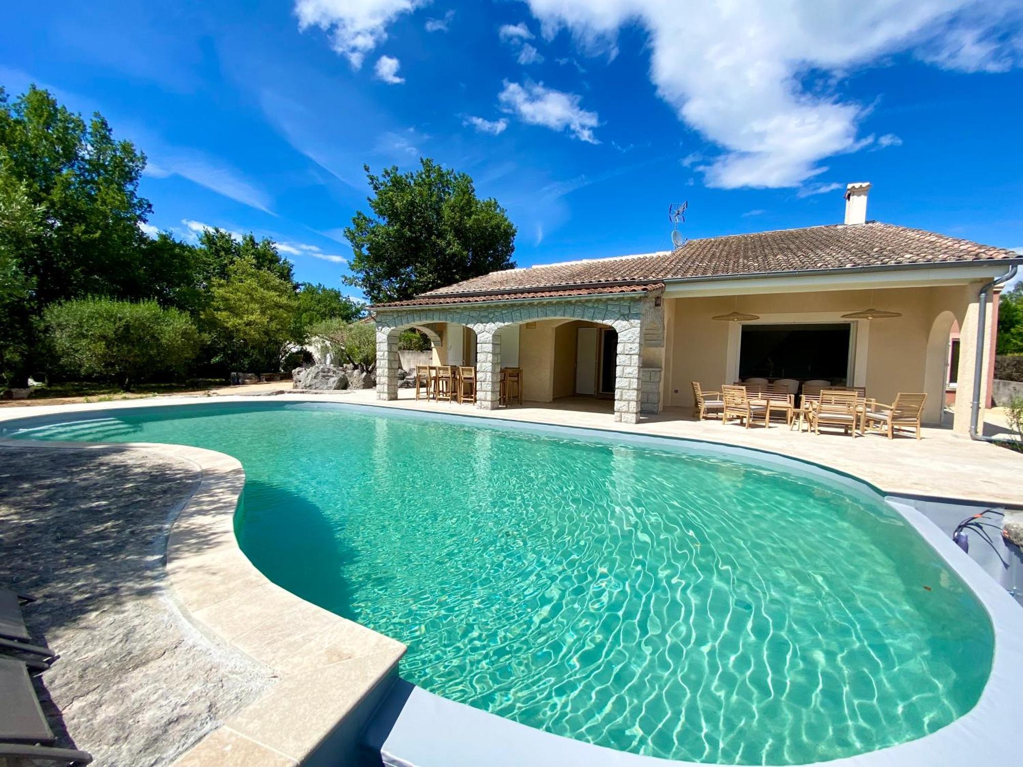 Maison Pour 12P, Piscine A Debordement Chauffee D'Avril A Octobre Inclus Ruoms Extérieur photo