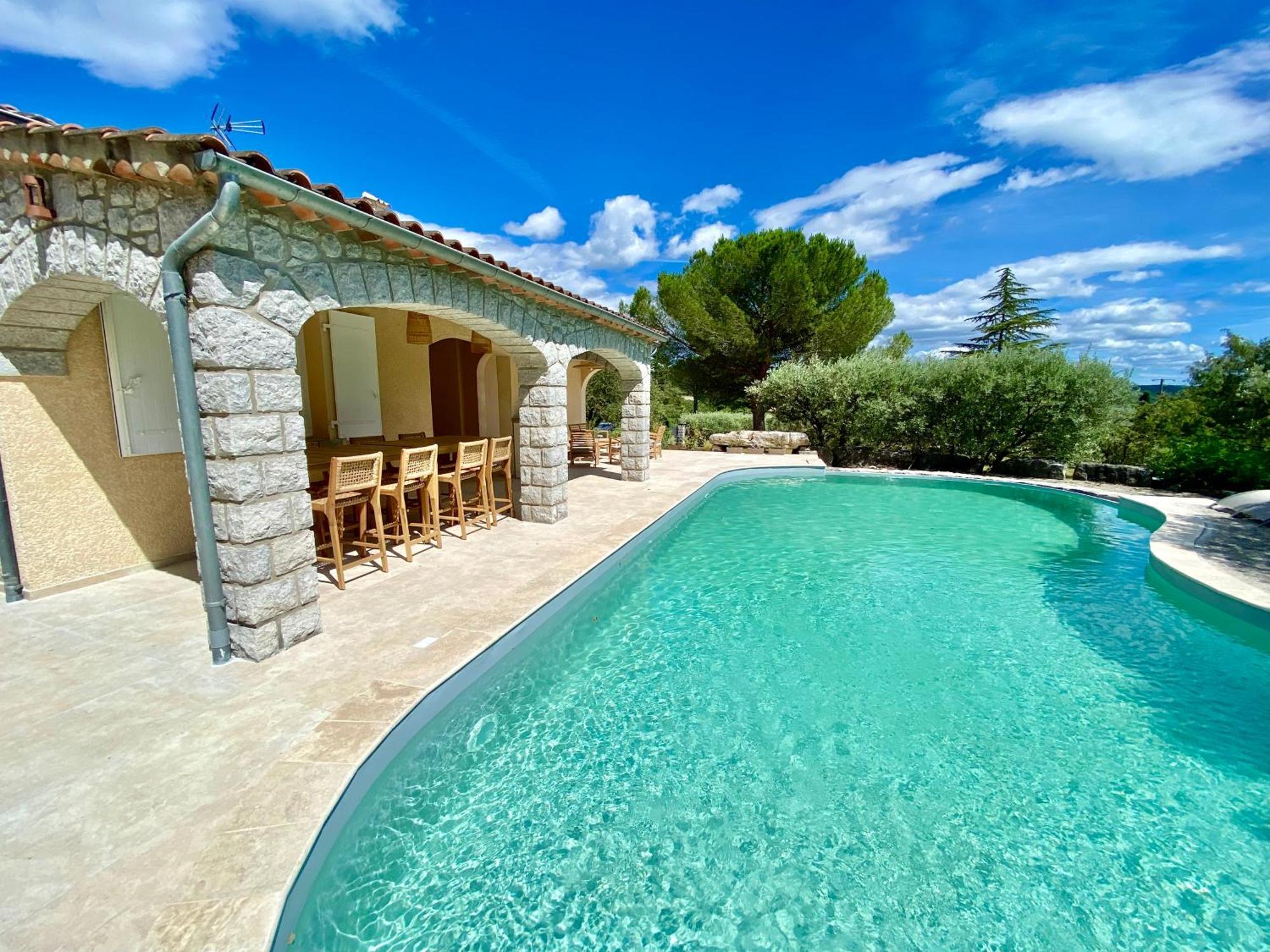 Maison Pour 12P, Piscine A Debordement Chauffee D'Avril A Octobre Inclus Ruoms Extérieur photo