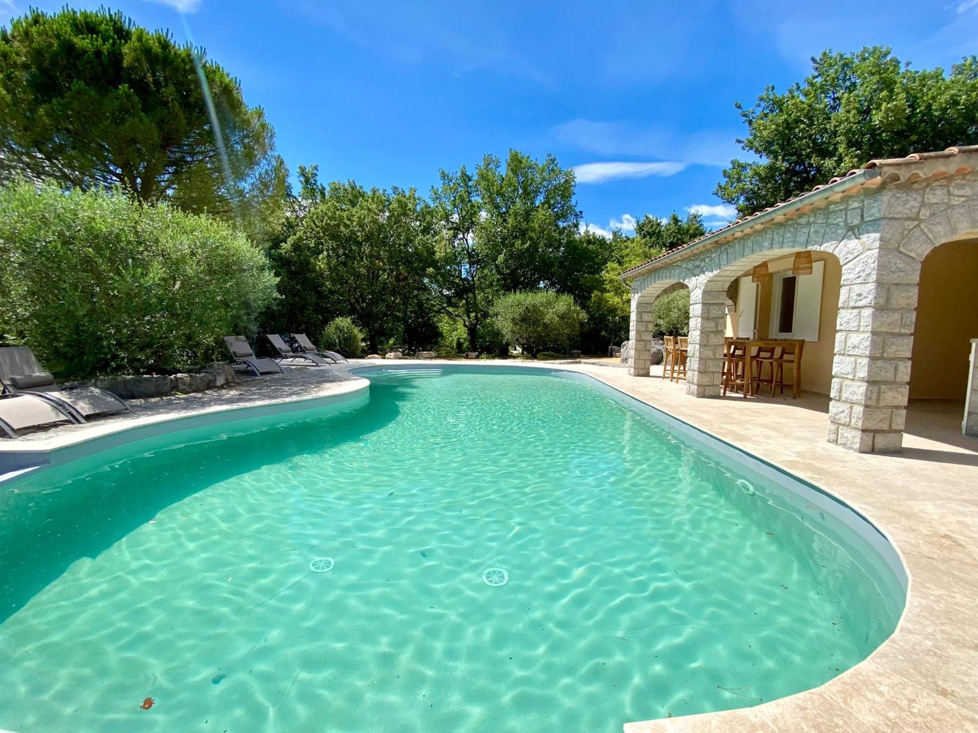 Maison Pour 12P, Piscine A Debordement Chauffee D'Avril A Octobre Inclus Ruoms Extérieur photo