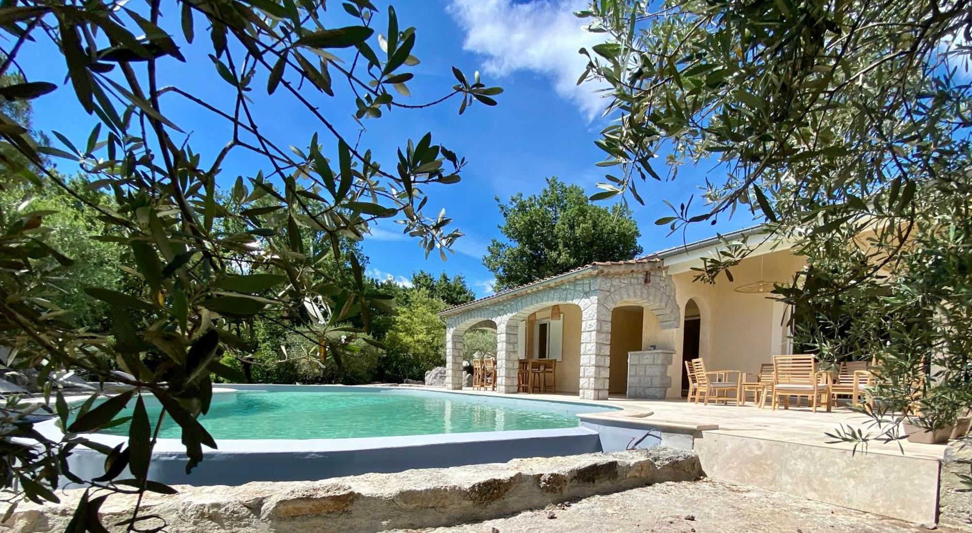 Maison Pour 12P, Piscine A Debordement Chauffee D'Avril A Octobre Inclus Ruoms Extérieur photo
