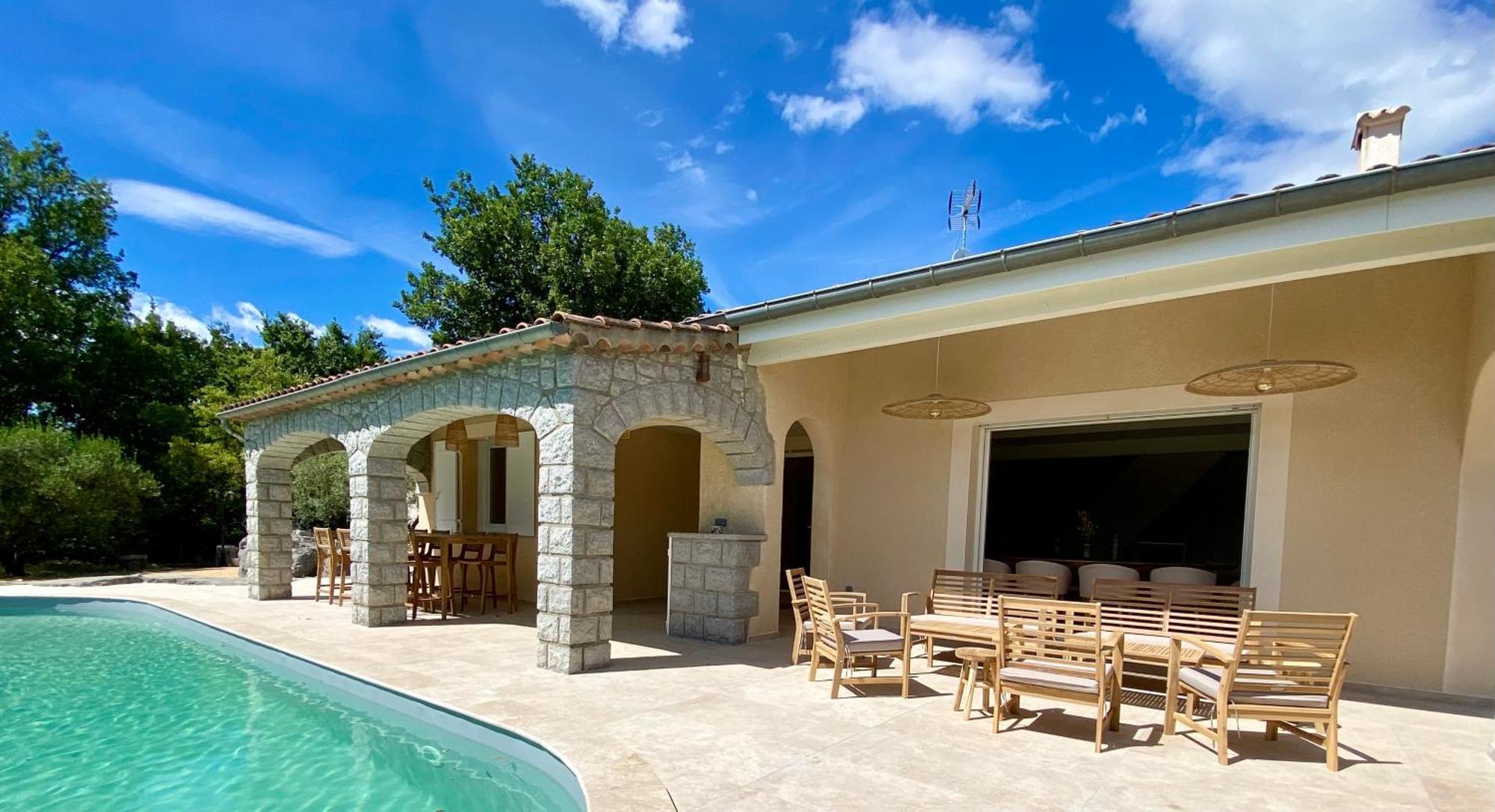 Maison Pour 12P, Piscine A Debordement Chauffee D'Avril A Octobre Inclus Ruoms Extérieur photo